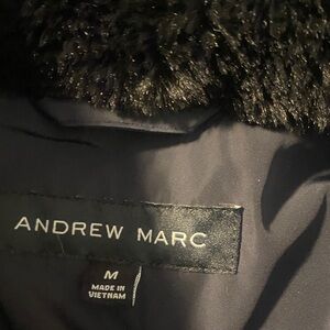 Andrew Marc Black Jacket with Fur Detail